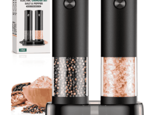 Electric Salt and Pepper Grinder Set Automatic Battery Pepper Mill Shakers Adjustable Coarseness-Free Shipping