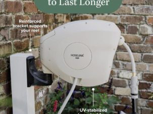 HOSELINK Beige 50ft Hi-Flow Automatic Retractable Garden Hose Reel